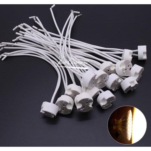 5-50PCS MR16 MR11 GU5.3 G4 Lamp Holder Bulb Base with Wire Ceramic Halogen Socket Pottery Connector 12V - 250V Led Light New JQ