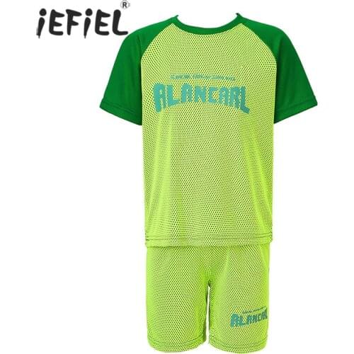 Kids Soccer Jerseys Basketball Sportswear Football Uniform Boys Football Jersey Soccer Set Patchwork T-shirt Shorts Sports Suits