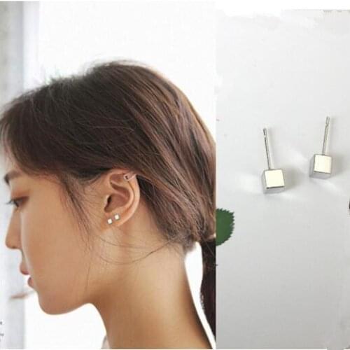 Ey1000 2018 hot sale Stylish simplicity Solid geometry square Stud Earrings For Women Geometric Shape Female charm Jewelry
