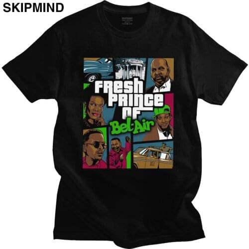Funny Fresh Prince Of Bel Air T-Shirt Men Short Sleeve 90s Sitcom Comedy TV Tshirt 100% Cotton Graphic Tee Shirts Gift Clothing