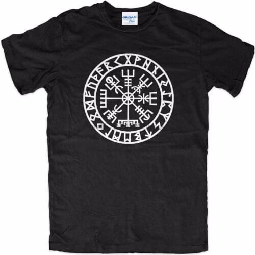 New Print Short Sleeve T Shirt Futhark Viking Compass Girlie Odin Thor Runen Wikinger Wacken Heavy Metal Loki Tee Shirts