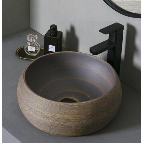 Bathroom Artistic Basin Household High Temperature Ceramics Sink Toilet Hand Made Washing Basin Bowl For Hotel Club K AB278