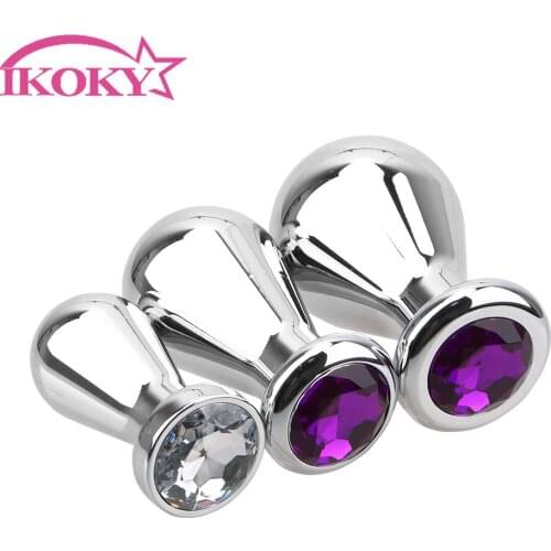 IKOKY S/M/L Bulbs Anal Plugs Beads Butt Plug Anus Dilator Sex Toy Men And Women Adult Products Metal