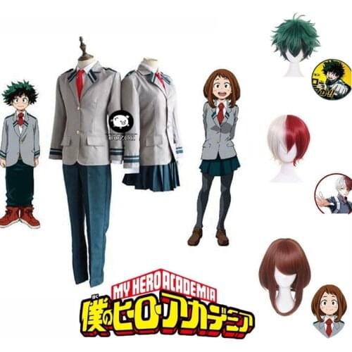 Anime Boku no Hero Academia Midoriya Izuku Bakugou Katsuki OCHACO URARAKA Cosplay Costume My Hero Academia School Uniform