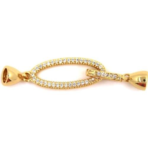 Copper Connection Gold Plated Clasps Accessories DIY Jewelry Making Findings For Handmade Woman Pearl Necklace Bracelet Gifts