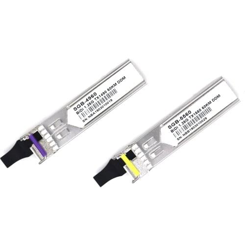 1pair SFP Module sc Gigabit Connector DDM BIDI mini gbic 1.25G SC SFP Fiber Optical Transceiver Module 10-120km Compatible