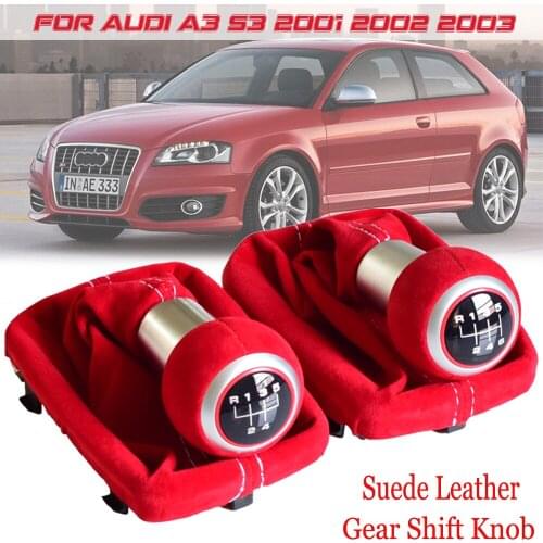 New only Car Styling Suede Leather 5/6 Speed Gear Stick Knob Lever HandBall Gaiter Boot Cover Fit For Audi A3 S3 2001 2002 2003