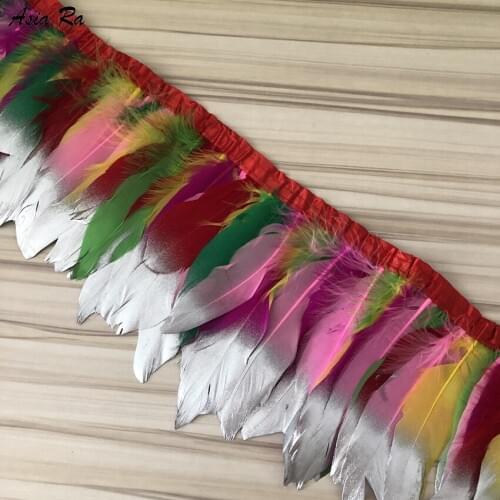 4 meter high quality Goose feather trim Cloth sideband 15-20cm In Width Suitable for skirts / dresses / apparel party DIY crafts