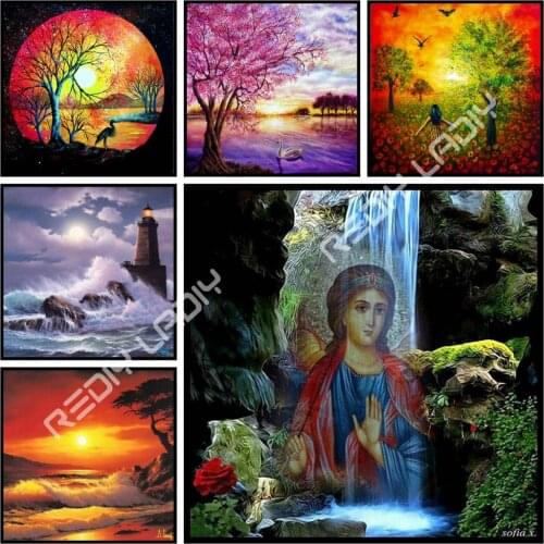 Full Diamond Painting Landscape Sunset DIY Diamond Embroidery Rhinestones Pictures Diamond Mosaic Hobby & Handicraft Home Decor