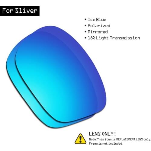SmartVLT Polarized Sunglasses Replacement Lenses for Oakley Sliver - Ice Blue