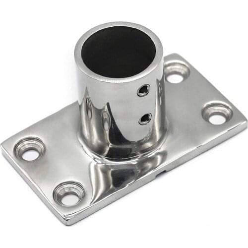 Boat Hand Rail Fitting-90 Degree 7/8 inch Rectangular Base-Marine 316 Stainless Steel usd by boats/awning