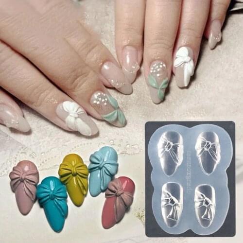 1pcs Silicone Nail Carving Mold 3d Bear Butterfly Mould Stamping Plate Nails Stencils Diy Uv Gel Japanese Style Manicure Tools
