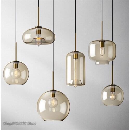 Nordic Glass Pendant Light Modern living room Kitchen Hanging Lamps Lighting Fixtures LED Lamp Home Decor Suspension Luminaire
