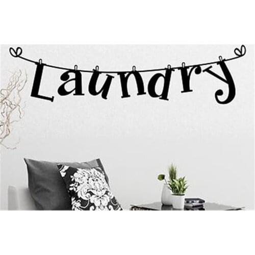 Laundry Wall Sticker Art Decal Vinyl Stickers Lettering DIY Laundry Room Decor Removable