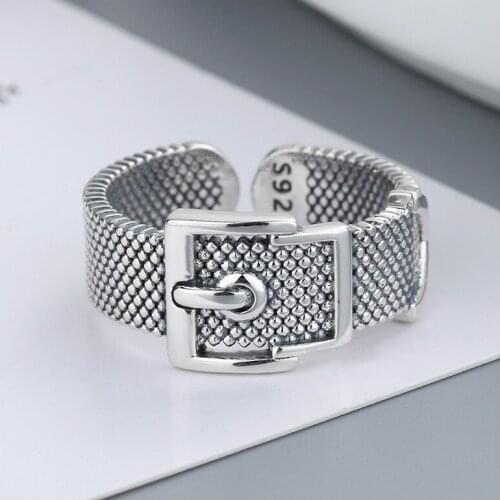Ins Style Vintage Belt Rings for Women Men Lover Finger Ring Minimalist Jewelry Boho Wholesale