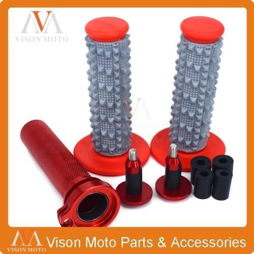 Billet 7/8" 22MM Throttle Clamp Twist Tube & Handlebar Cap Plugs & Grips For CRF450R CRF 450R 04-17 CRF450RX 2017 CRF450X 05-17