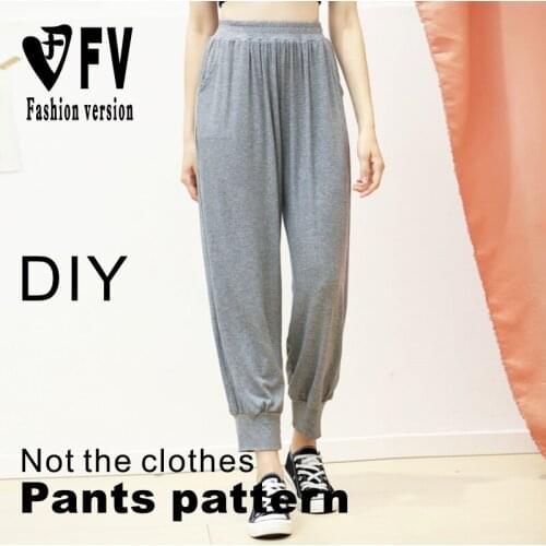 Sewing drawings female soil loose casual high waist bloomers garment structure design pattern BCK-48