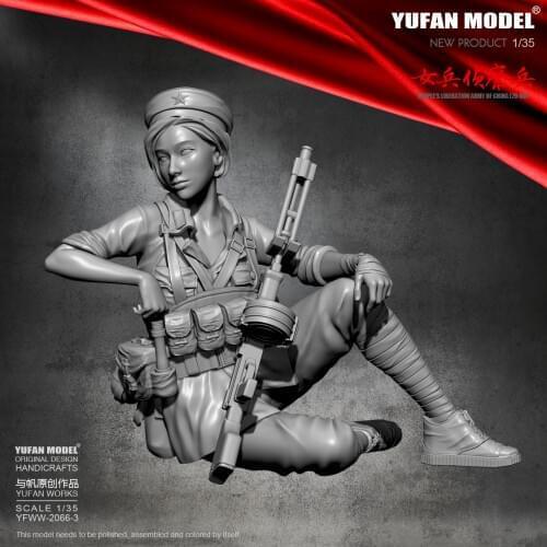 1/35 Resin Figure Kits Yufan Model Female scout Model Self-assembled YFWW-2066-3