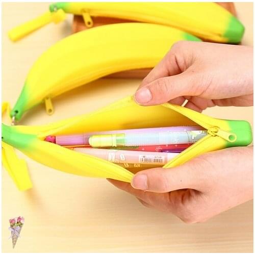 1pcs banana rubber coin purse estuches school supplies stationery novelty banana pencil case pencil bag