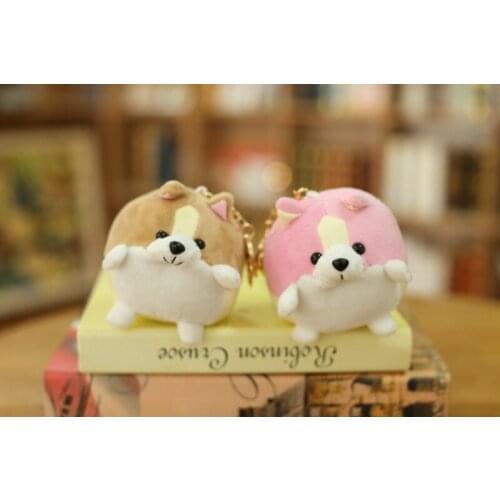 10 PCS/LOT Animals Corgi Plush Doll keychain Pendant Key Chain Kawaii Dog Model Toy Keyring Gift Wholesale
