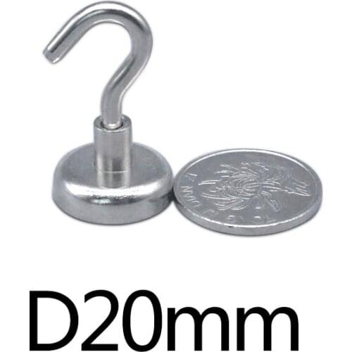2/5/10pcs D20MM Strong Magnetic Circular Hook Hanger Magnets Linked Home Kitchen Wall Hold power neodymium magnet hook D20mm