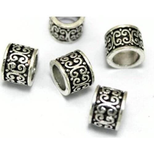 20pcs/lot Tibetan Silver Antique beads spacer big hole Loose Bead Spacer Connectors for DIY Jewelry Making bracelet