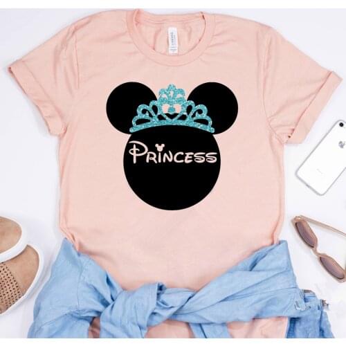 2020 Princess Shirt Cute Girl Minnie Princess T-shirt Women Mouse Micky Casual Tops Tumblr Tees Kawaii tshirt