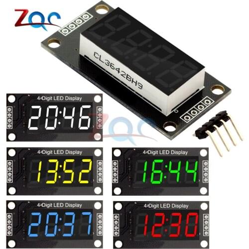 0.36" 4-Digit Tube LED 7 Segment Display Module Red Common Anode TM1637 Drive Chip Tube Clock Display for Arduino UNO R3