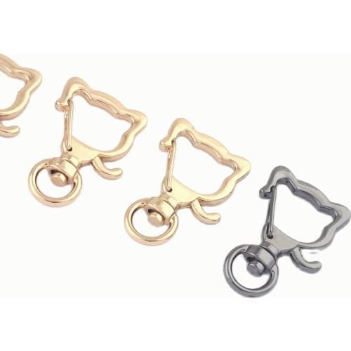 8mm Gold Cat Swivel Clasps Claw Keychain Base Purse Bag Handbag Hardware Clip Hook Strap Trigger Jewelry Charm Webbing Clasps