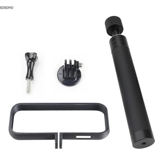 Aluminum Extension Selfie Stick monopod + Transverse Protection Frame Fixing Bracket Set For Insta360 ONE X Camera Accessories