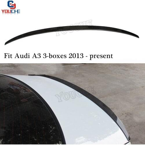 S3 Style Car Accessories Rear Trunk Spoiler for Audi A3 3-boxes Saloon Convertible 2013 - present Rear Trunk Tail Lip Spoiler