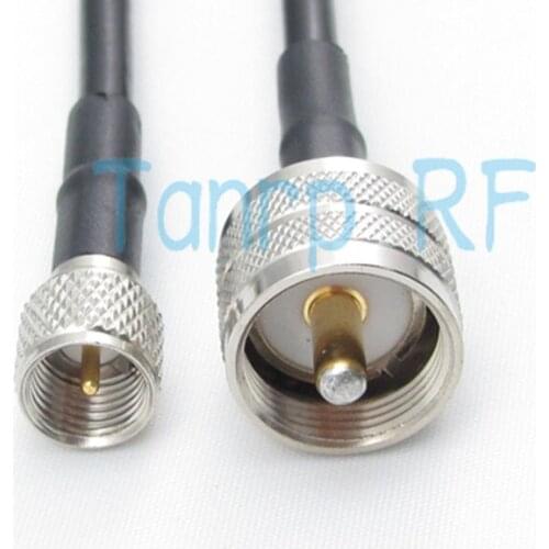 Free shipping! RG58 cable 20INCH UHF male plug to MINI UHF male plug 50CM extension cable RF Pigtail coaxial jumper