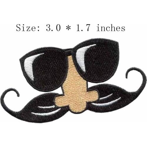 Black whiskers 3.0"wide embroidery patch for feltro para artesanato/embroidery hoop bamboo/sacos papel
