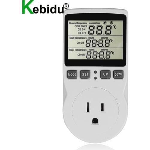 Digital Temperature Controller Socket 2200V Wireless Thermostat Socket with Timer Switch EU/US/UK/FR Plug Multi-function Plug