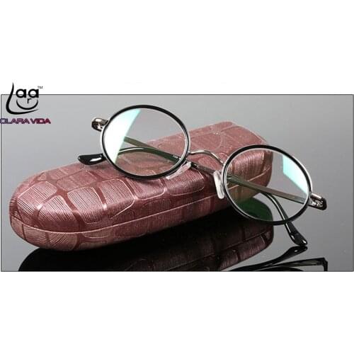 = CLARA VIDA = classic Retro round Reading glasses high-quality alloy black luxury frame with case +1 +1.5 +2 +2.5 +3 +3.5 +4