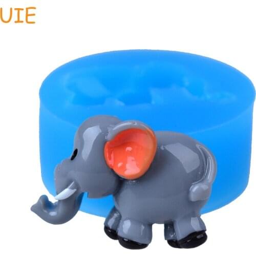 DYL405U 26.4mm Cute Elephant Flexible Silicone Mold - Animal Mold Sugarcraft Cake Decoration, Fondant, Chocolate, Resin, Jewelry
