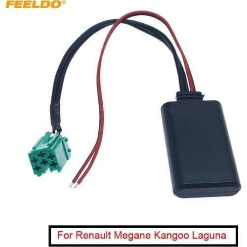 FEELDO 1PC Car Bluetooth Module Receiver Aux Adapter Cable For Renault Megane Kangoo Laguna Clio 2005-2011 Models Radio