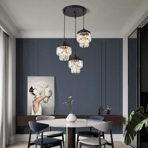 Dining room chandelier three-headed dining room home American light luxury style lighting net red Nordic dining table bar