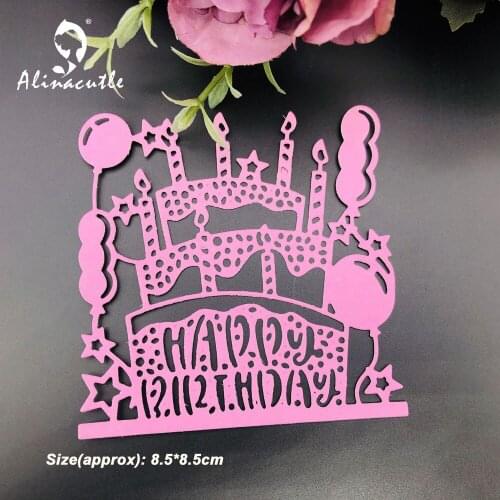 Metal Cutting Dies Birthday Cake Balloon Scrapbooking Paper Craft Handmade Album Card Punch Art Dies Alinacraft