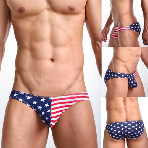 Mens Boxer Underwear American Flag Stars Stripes Briefs Underpants Mens Sexy American Flag Printed boy Underwear majtki meskie