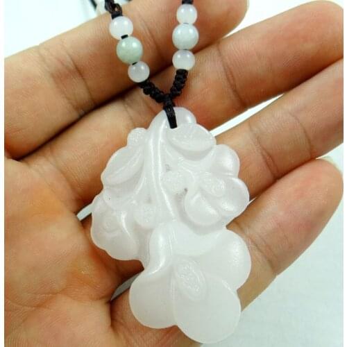 Natural stone Quartz crystal Chinese hand-carved statue of flower amulet pendant for diy jewelry making Necklace Accessories S1
