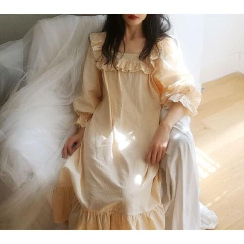 Nightgown Lady Sleepwear Dress Princess Women Nightshirts For Women Nightgown