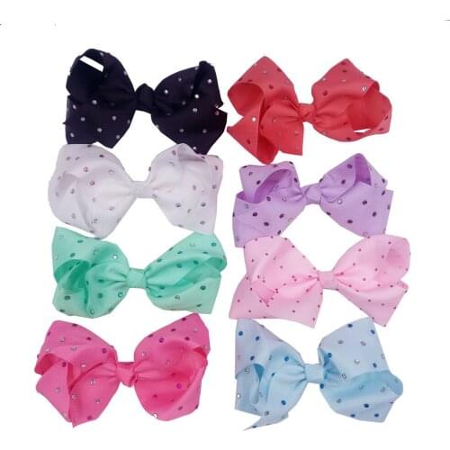 2018 latest style 15CM big twist bowknot hairpin with diamond dot girl large bowknot hair clip 10ps/lot