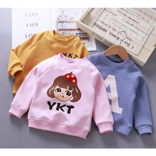 2021 Autumn winter New kids clothing toodler sweatershirts children sweaters fleece warm girls shirts cotton boys tops