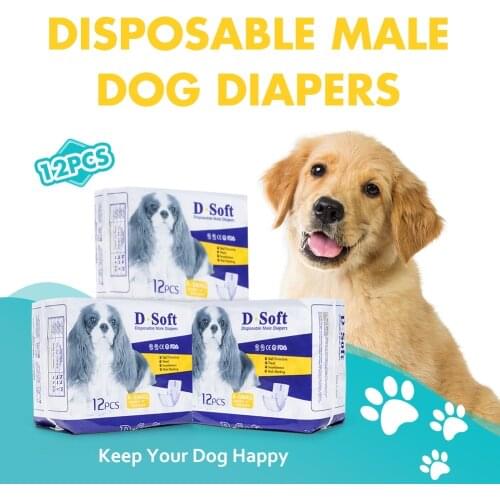 Pet Dog Diapers Disposable Male Dog Diapers New Super Absorbent Diapers for Dogs and Cats Dog Diapers Male Wraps Sanitary Pants