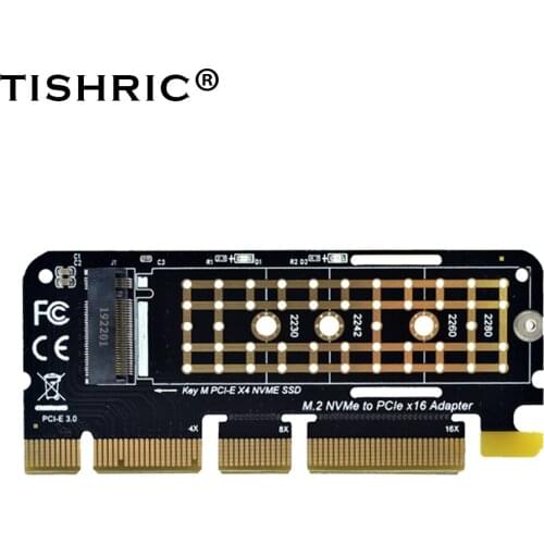 TISHRIC PCI Express PCI-E Riser SATA NVME Adapter PCIE to M2 M.2 NGFF SSD X1 X4 X16 For Chia Mining Full Speed
