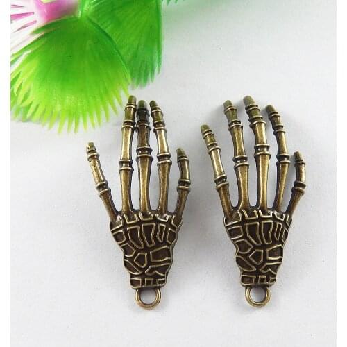 GraceAngie 10PCS Antique Bronze Alloy Devil Palm Charms Pendant Jewelry Making Neo-Gothic Ethnic Style For Lady Men Craft