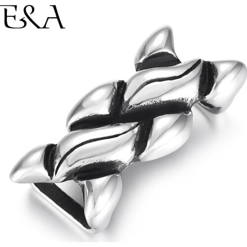 Stainless Steel Punk Slide Bead Armor Hiphop Slider Charms Fit 12*6mm Flat Leather Cord Bracelet DIY Men Jewelry Making Supplies