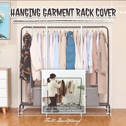 Clear Waterproof Dustproof Zip Clothes Rail Cover Clothing Rack Cover Protector Bag Hanging Garment Suit Coat Storage Dropship