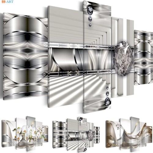 Modern Canvas Painting Canvas Art 5 Panel Pastel Flower Wall Art Wall Pictures for Living Room Posters and Prints Decoration